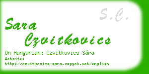 sara czvitkovics business card